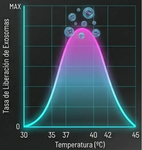 Gráfico de tasa de liberación vs temperatura