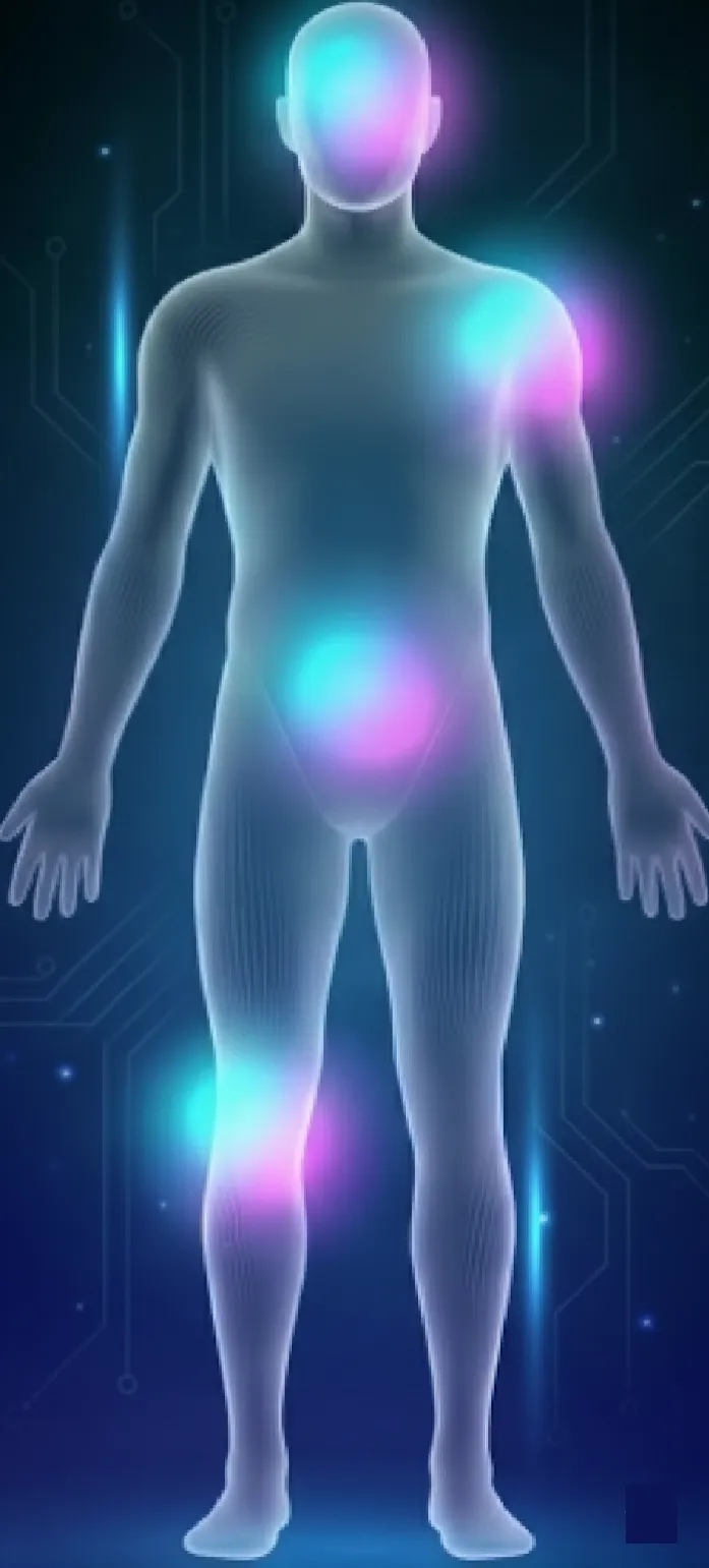 Mapa de puntos de dolor en el cuerpo humano